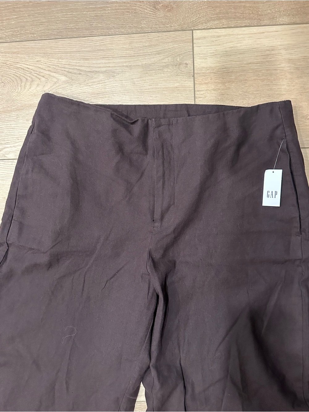NWT Women’s Gap Linen Blend Relaxed Straight Ankle Pants - Picture 3 of 8